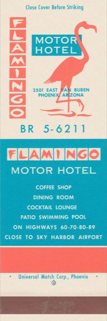 Flamingo Motor Hotel Phoenix Matchbook Print