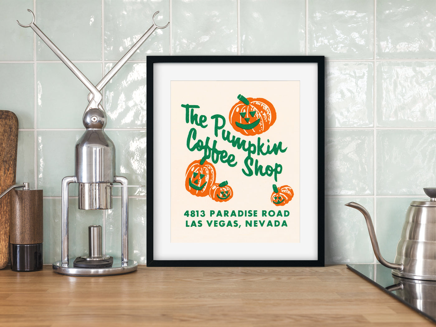 Pumpkin Coffee Shop Matchbook Print