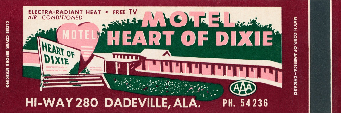 Heart of Dixie Motel Matchbook Print