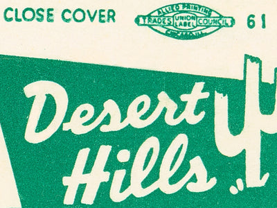 Desert Hills Motel Matchbook Print