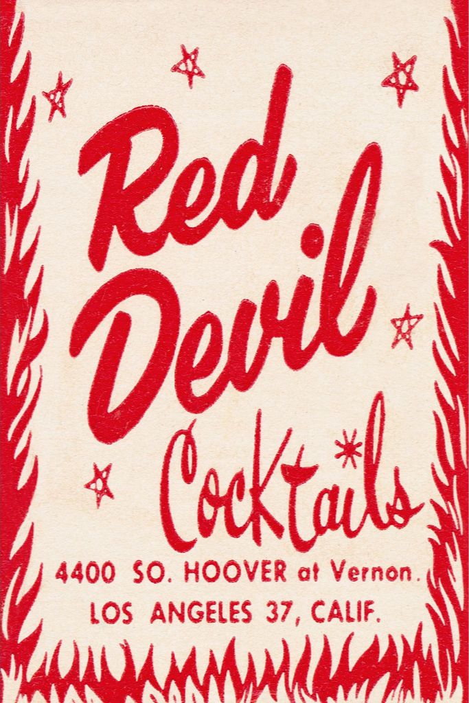 Red Devil Cocktails Matchbook Print