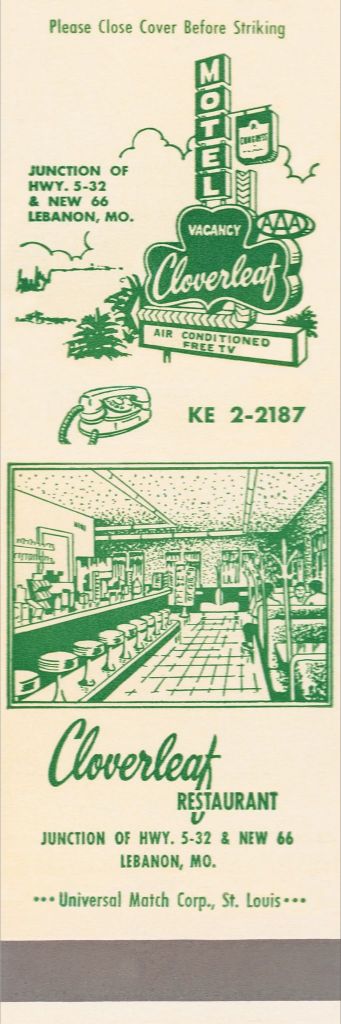 Cloverleaf Motel Route 66 Matchbook Print