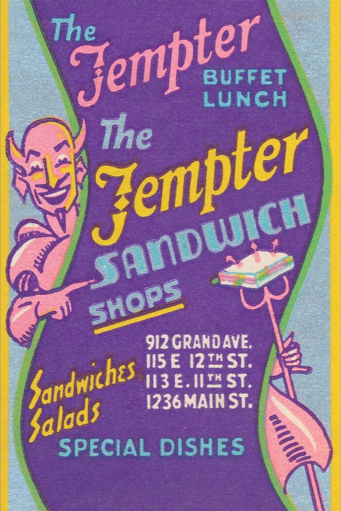The Tempter Sandwich Shop Matchbook Print