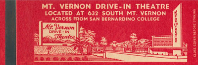 Mt. Vernon Drive-In Theatre Matchbook Print