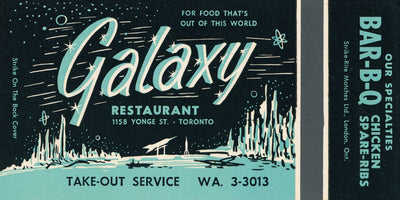 Galaxy Restaurant Matchbook Print