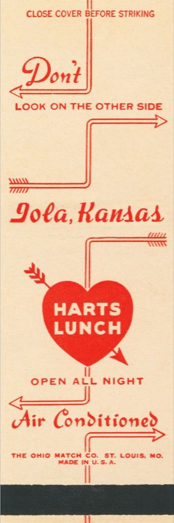 Harts Lunch Matchbook Print