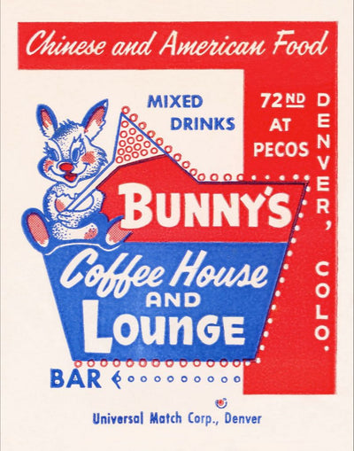 Bunny's Coffee House Matchbook Print