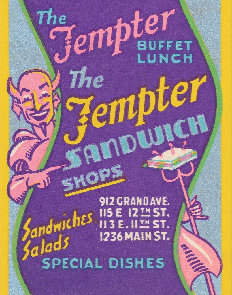 The Tempter Sandwich Shop Matchbook Print