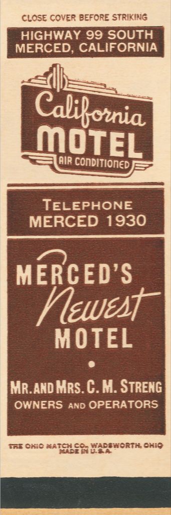 California Motel Matchbook Print