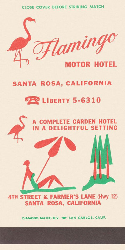 Flamingo Motor Hotel Matchbook Print