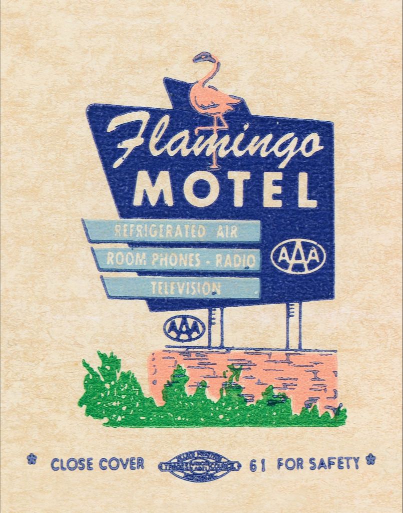 Flamingo Motel Tulsa Matchbook Print