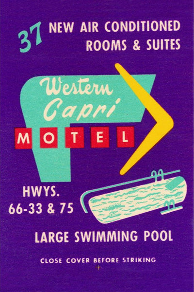 Western Capri Motel Matchbook Print