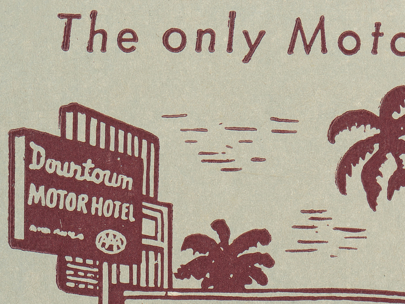 Downtown Motor Hotel Matchbook Print