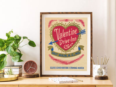 Valentine Drive-Inn Matchbook Print
