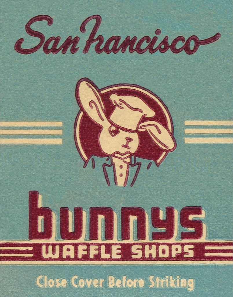 Bunny's Waffle Shops Matchbook Print