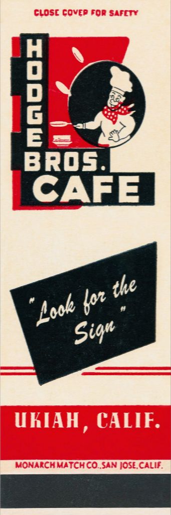 Hodge Brother's Cafe Matchbook Print
