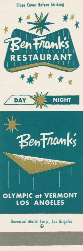 Ben Frank's Restaurant Matchbook Print