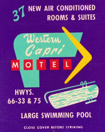 Western Capri Motel Matchbook Print