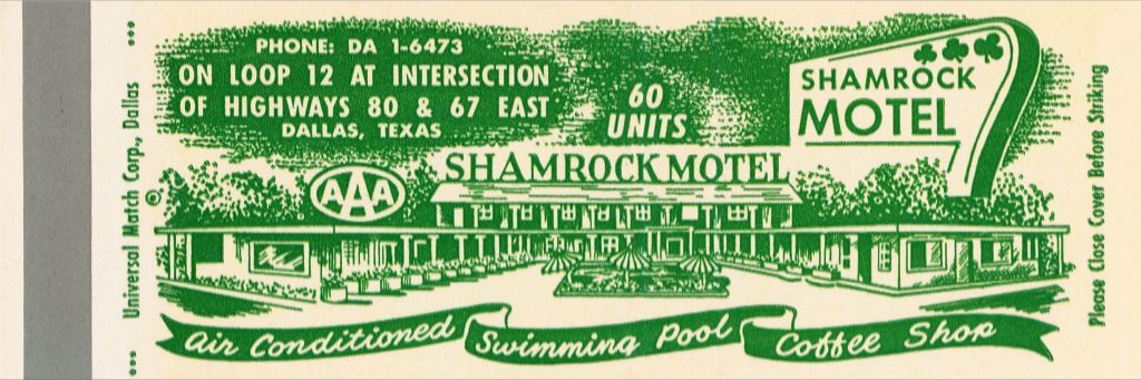 Shamrock Motel Dallas Matchbook Print