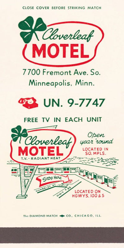 Cloverleaf Motel Matchbook Print