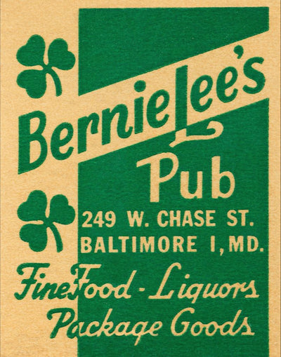 Bernie Lee's Pub Matchbook Print